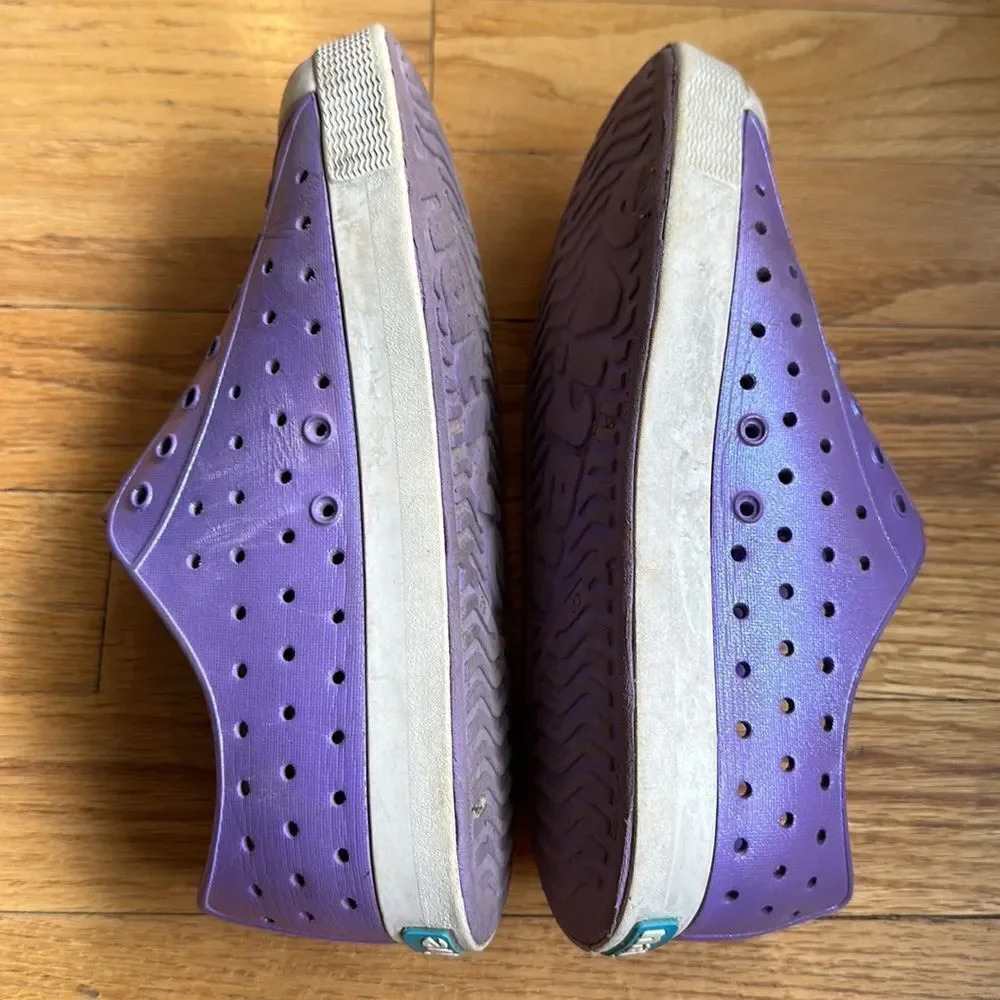 Native shoes sz youth 3 sparkle purple good pre owned condition - Picture 3 of 6